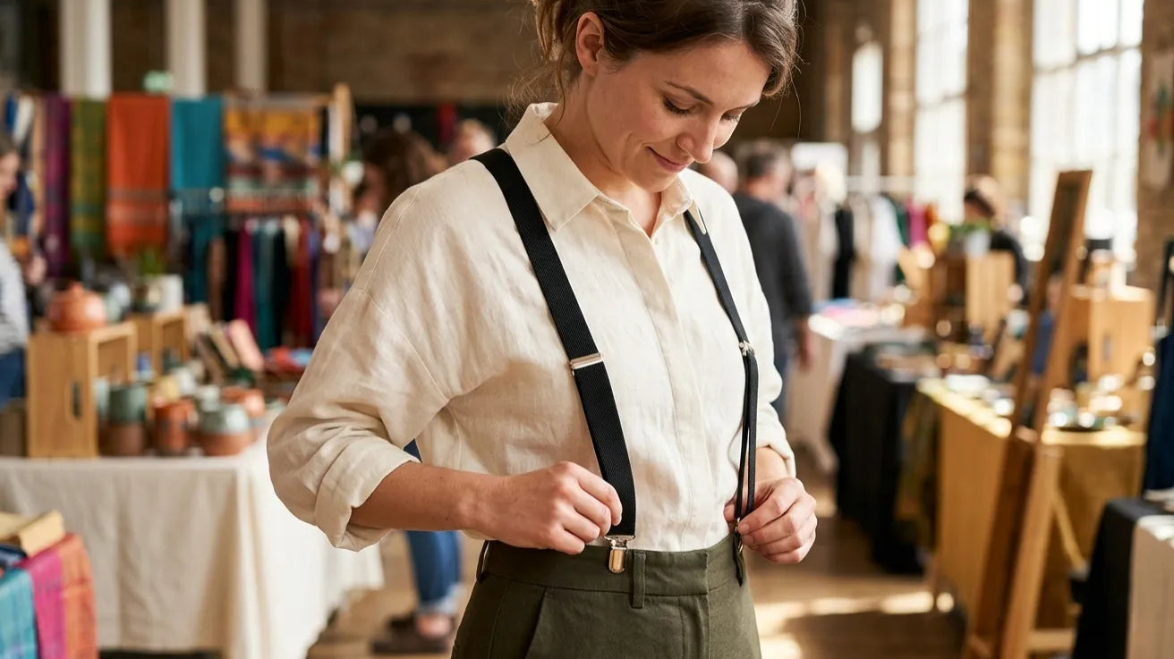 How to Style Suspenders Over a Blouse for Women