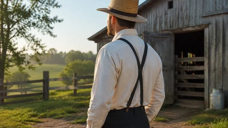 Amish Men Wear Suspender