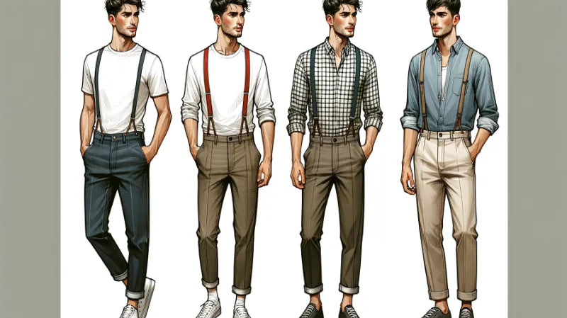 Casual Outfits With Suspenders for Guys