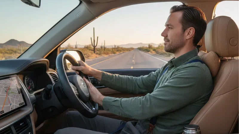 Side Clip Suspenders for Comfort on Long Car Trips