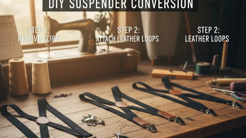 How to Convert Clip-On Suspenders to Button-On Style