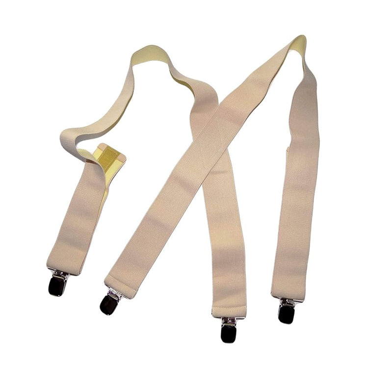 HoldUp beige Undergarment XL Hidden X-back Suspenders with Patented Silver No-slip Clips