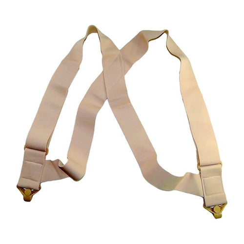 HoldUp Brand 2" Wide Tan Under Up Suspenders With Patented Jumbo Gripper Clasp