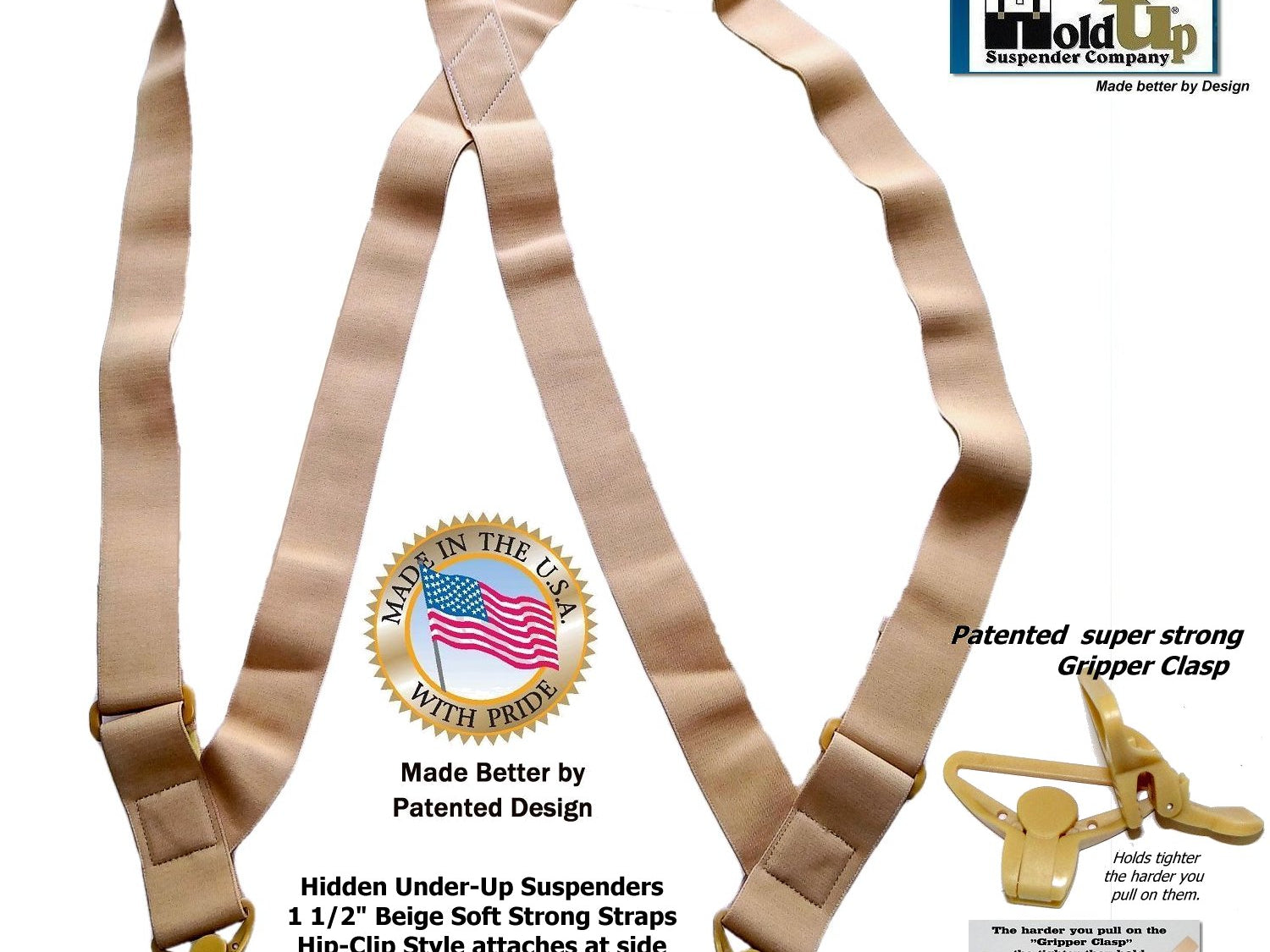 HoldUps Brand Under-Up Series Tan Invisible Undergarment Suspender
