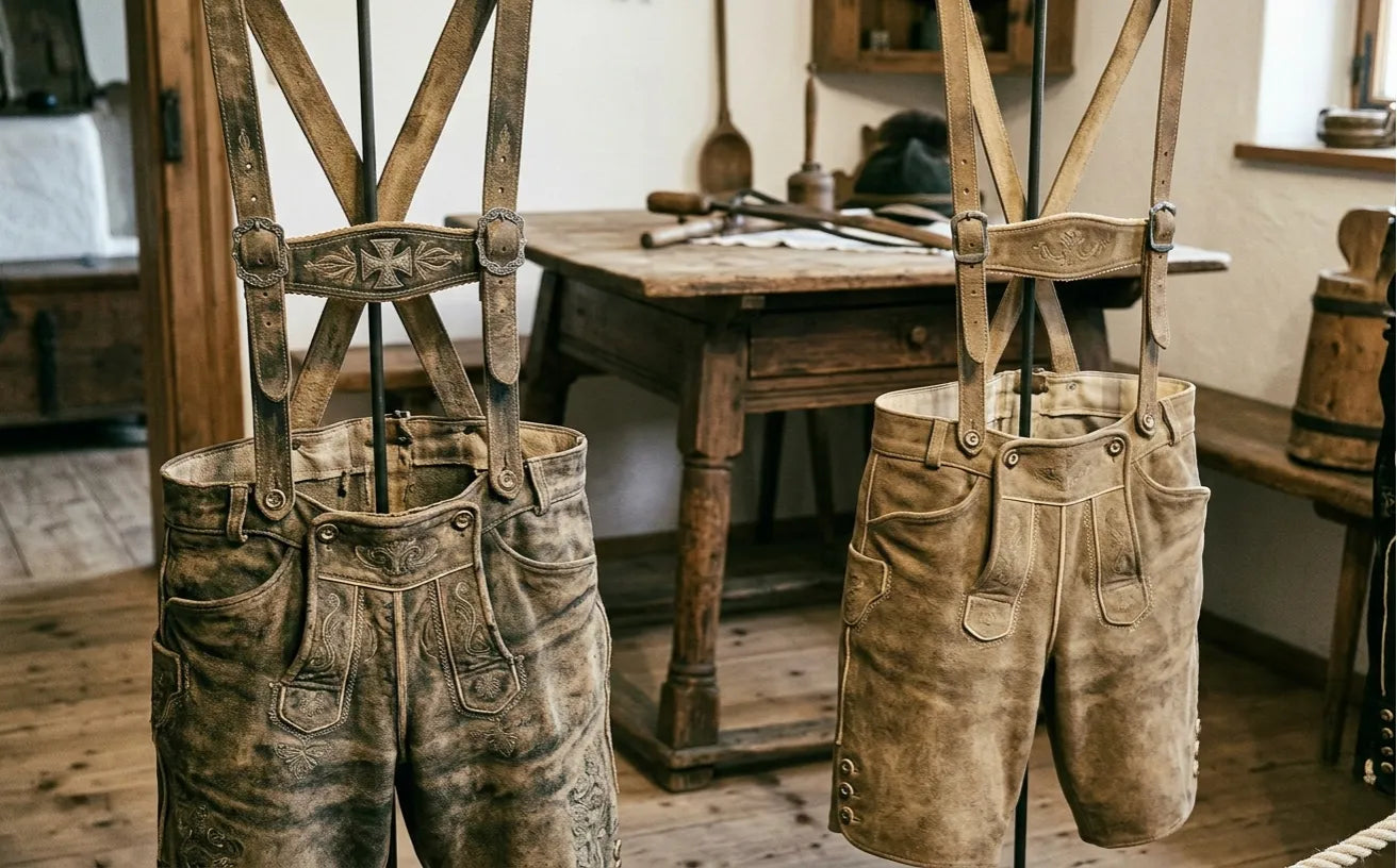 Suspenders in German Traditional Lederhosen Outfit History