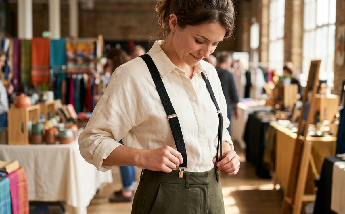 How to Style Suspenders Over a Blouse for Women