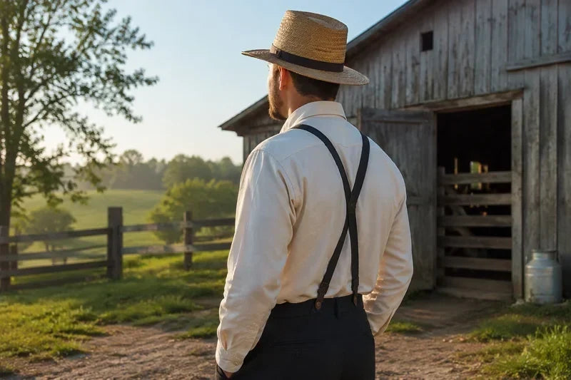 Amish Men Wear Suspender
