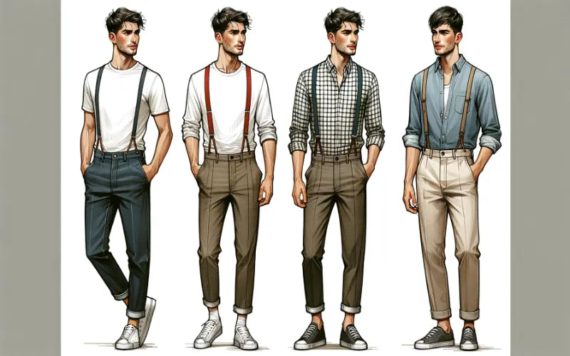 Casual Outfits With Suspenders for Guys