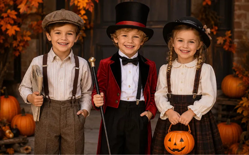 Kids Halloween suspenders costumes