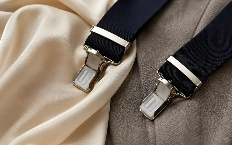 Suspender clips safe for silk and wool