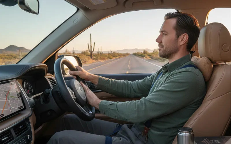 Side Clip Suspenders for Comfort on Long Car Trips