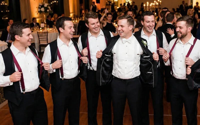 Coordinating Tuxedo Suspenders with Groomsmen Attire