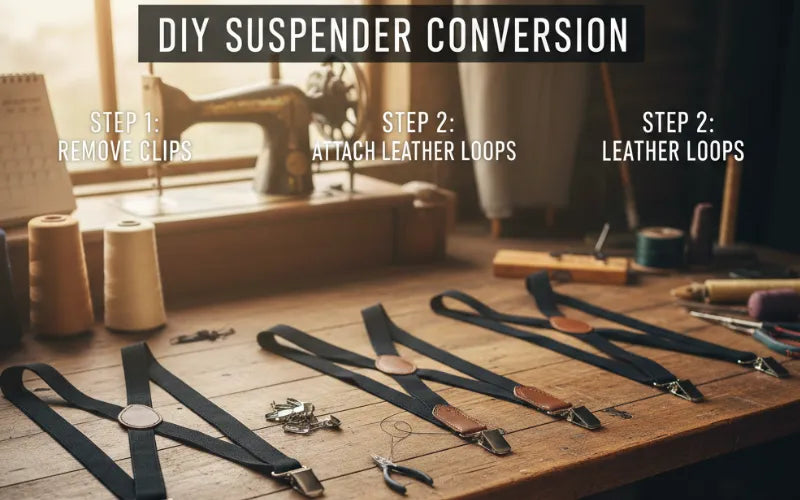 How to Convert Clip-On Suspenders to Button-On Style