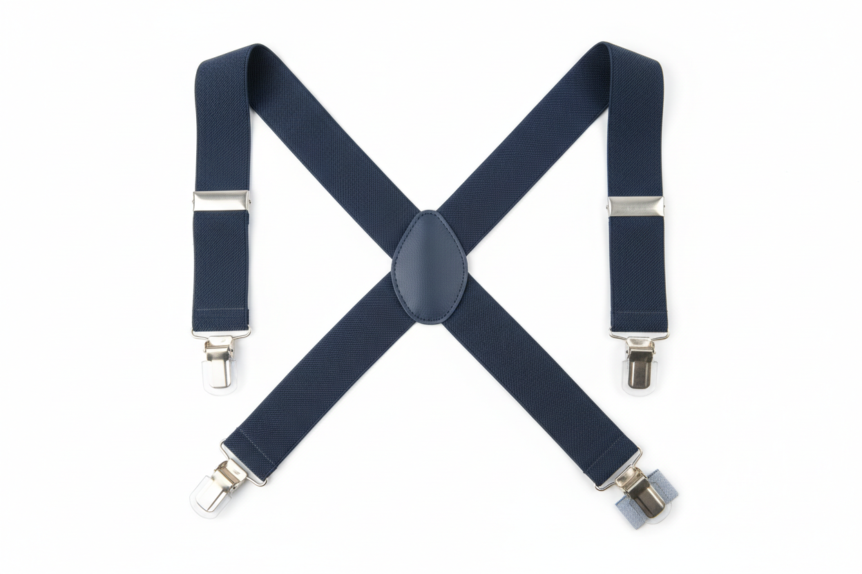 Airport-Friendly Plastic Clip Suspenders for Travelers