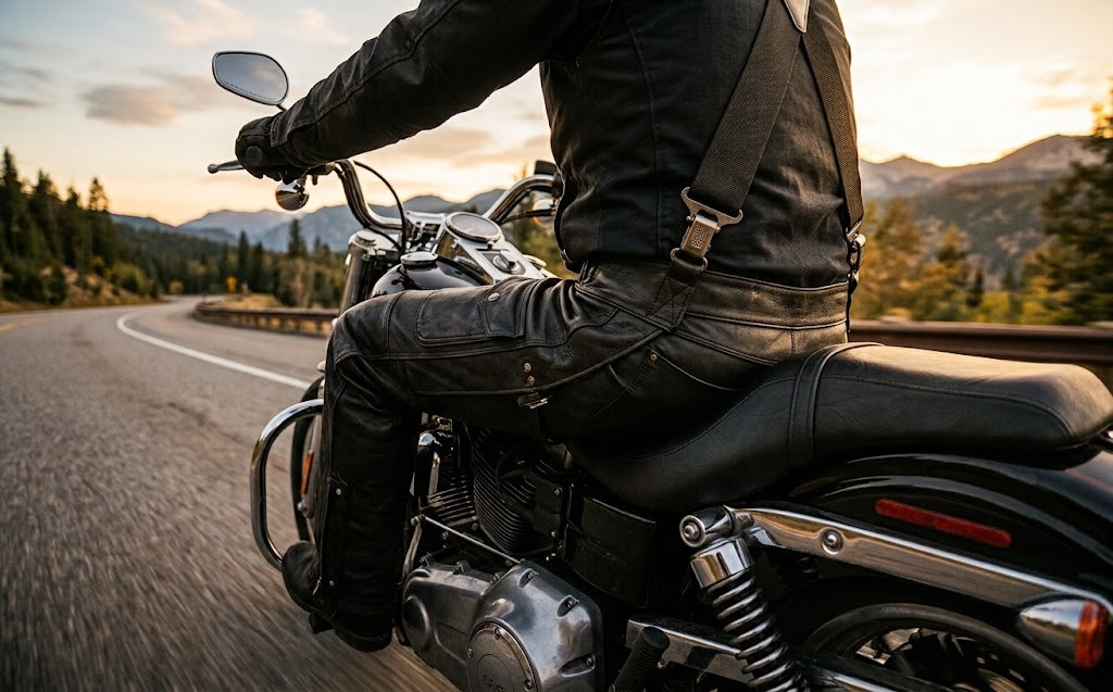 No-Slip  for Motorcycle leather chaps