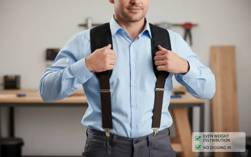 How to stop suspenders from digging into shoulders
