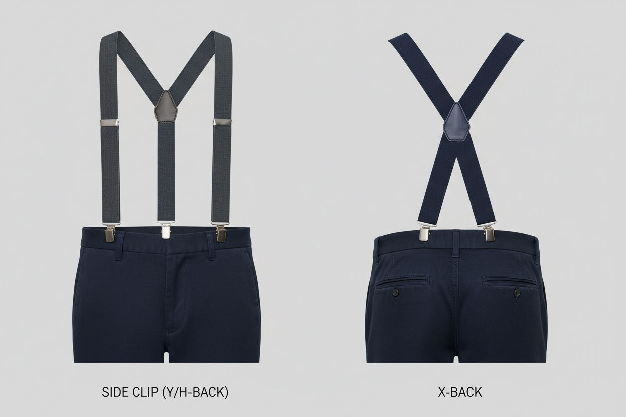 Side Clip Suspenders vs X-Back: Which is More Convenient?