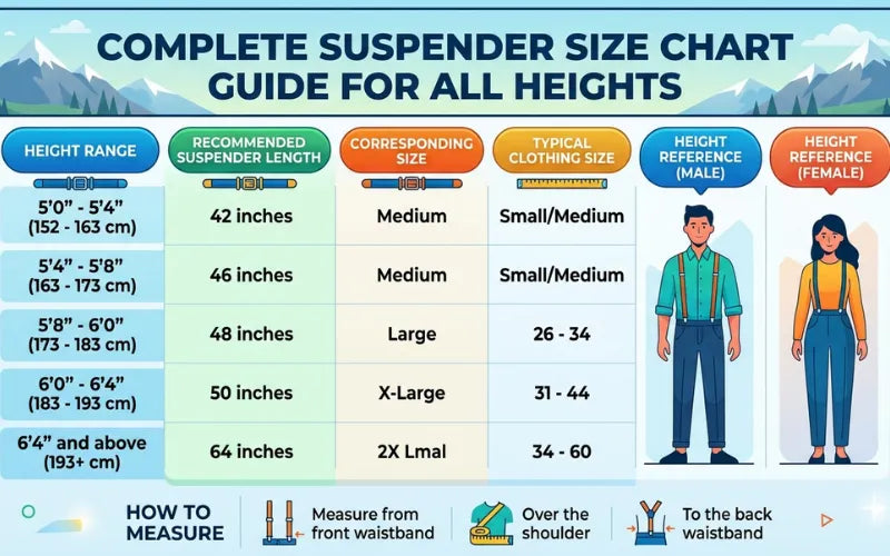 Complete Suspender Size Chart Guide for All Heights