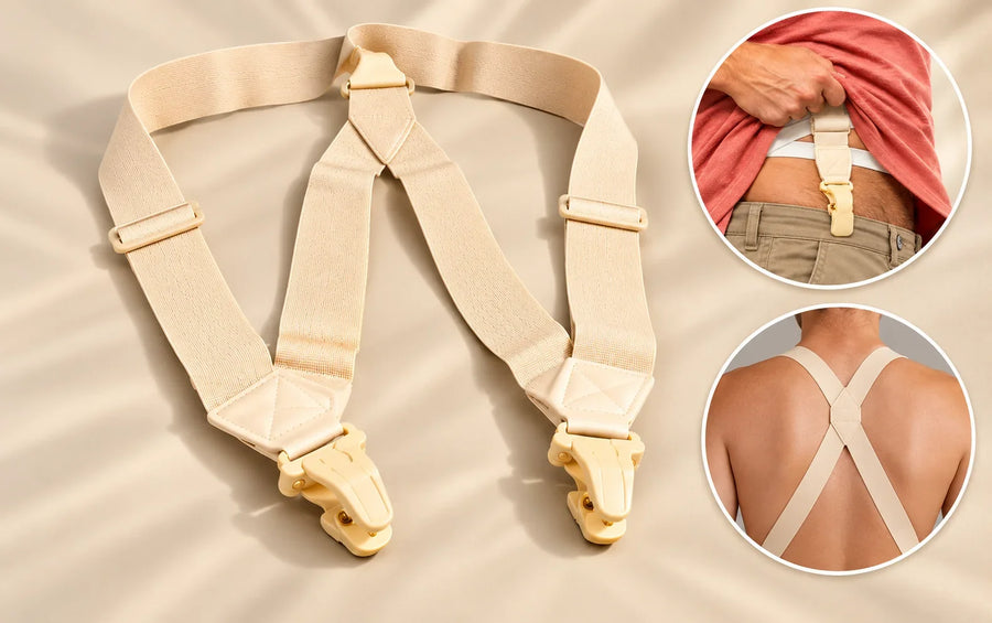 Shirt Suspenders - Soft Undergarment Holdup Suspenders Worn Under Your Shirt