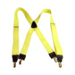 Hold-Ups Yellow 1 1/2" wide Suspenders X-Back Patented No-slip USA patented Silver Clips