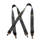 Slate Gray Hold-Ups  Casual Series Suspenders 1 1/2" wide in X-back with USA Patented No-slip Silver Clips