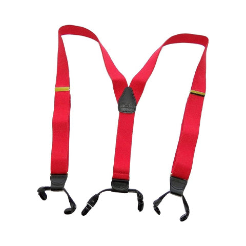 Hold-Ups Extra Long XL Fire Engine Red Dual Clip Double-ups Style Suspenders