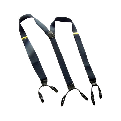 HoldUp Dark Ocean Blue Casual Series Suspenders In Y-back Style And Featuring Black Patented No-slip Clips