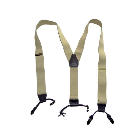Sand Dunes Tan XL 54" Big & Tall Holdup Double-Up Style Suspenders with dual Patented black no-slip clips