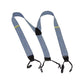 Holdup Brand USA made Double-Ups Style Men's Suspenders in a light Blue Denim Color and Y-Back crosspatch