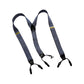 Holdup Brand Dark Blue Denim color Dual Clip Double-Ups style Dressy Suspenders with Patented No-slip clips