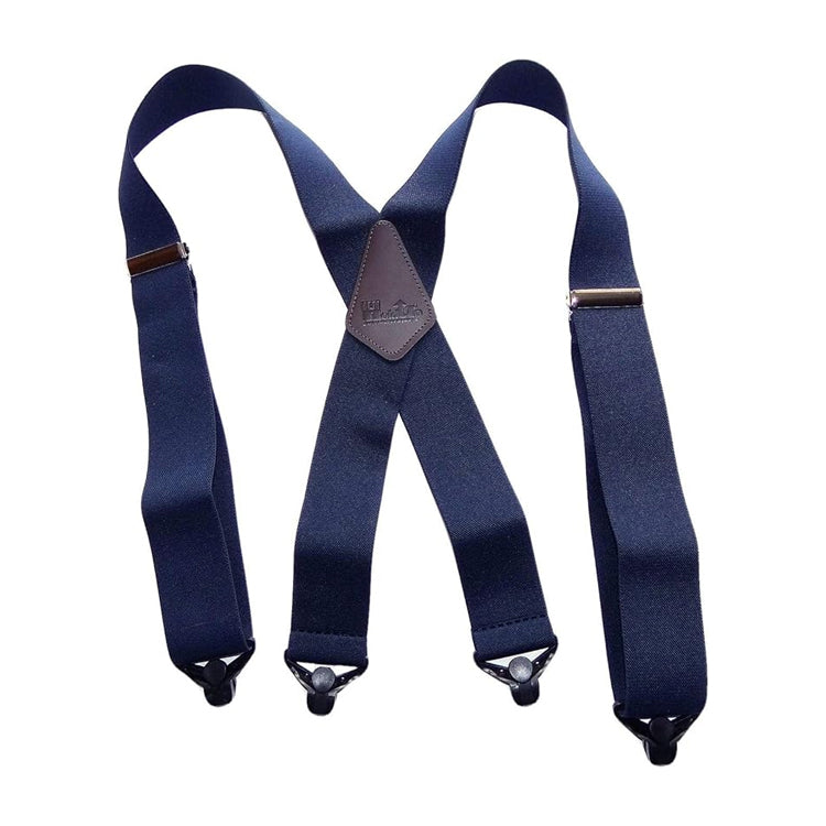 Hold-Ups Extra Long XL Navy Blue work Suspenders with Jumbo Gripper Clasps