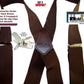 Holdup Heavy Duty Chestnut Brown Work Suspenders with USA patented Jumbo Silver No-slip Clips