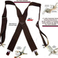 Holdup Heavy Duty Chestnut Brown Work Suspenders with USA patented Jumbo Silver No-slip Clips
