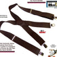 Holdup Heavy Duty Chestnut Brown Work Suspenders with USA patented Jumbo Silver No-slip Clips