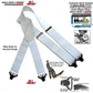Holdup Suspender Contractor Series Bakers White 2" Wide Work Suspenders in X-back style with USA Patented Jumbo Gripper Clasps