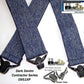 Holdup Brand Heavy Duty Dark Denim Work Suspenders with jumbo USA Patented Gripper Clasps