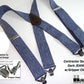 Holdup Brand Heavy Duty Dark Denim Work Suspenders with jumbo USA Patented Gripper Clasps