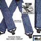 Holdup Brand Heavy Duty Dark Denim Work Suspenders with jumbo USA Patented Gripper Clasps