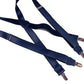 Hold-Ups Formal Series Satin Finished dark Blue X-back suspenders with Gold tone no-slip clips