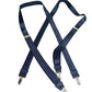 Hold-Ups Satin Blue 1 " Wide Formal Suspenders in X-back Style with Silver no-slip Clips