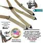 HoldUp Big and Tall XL No-buzz Airport Friendly TAN Suspenders with Patented Gripper Clasps