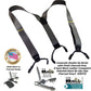 HoldUp Suspender Company Corporate Series Double-ups in Satin Finish Charcoal Gray color with black No-slip Clips