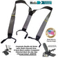 HoldUp Suspender Company Corporate Series Double-ups in Satin Finish Charcoal Gray color with black No-slip Clips