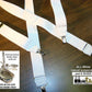 Hold-Ups All White, 1 1/2" wide Casual Series in X-back with USA Patented No-slip Nickel chrome clips