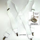 Hold-Ups All White, 1 1/2" wide Casual Series in X-back with USA Patented No-slip Nickel chrome clips