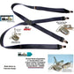 Hold-Ups Tuxedo Black Formal Satin finish  Suspenders X-back, USA Patented No-slip Silver Clips in 1" Width