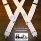 Hold-Ups All White, 1 1/2" wide Casual Series in X-back with USA Patented No-slip Nickel chrome clips