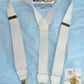 Hold-Ups Y-back All White Casual Series 1 1/2" wide Suspenders with USA Patented No-slip Gold Clips