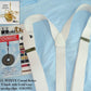 Hold-Ups Y-back All White Casual Series 1 1/2" wide Suspenders with USA Patented No-slip Gold Clips
