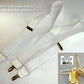 Hold-Ups Y-back All White Casual Series 1 1/2" wide Suspenders with USA Patented No-slip Gold Clips